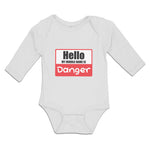 Long Sleeve Bodysuit Baby Hello My Middle Name Is Danger Boy & Girl Clothes - Cute Rascals