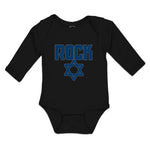 Long Sleeve Bodysuit Baby Rock Symbol with Star Boy & Girl Clothes Cotton