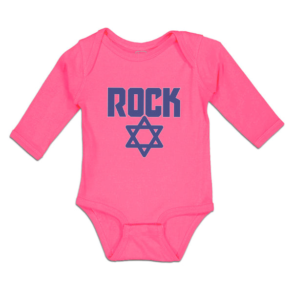 Long Sleeve Bodysuit Baby Rock Symbol with Star Boy & Girl Clothes Cotton