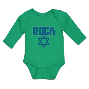 Long Sleeve Bodysuit Baby Rock Symbol with Star Boy & Girl Clothes Cotton