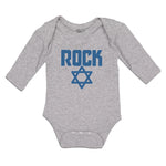 Long Sleeve Bodysuit Baby Rock Symbol with Star Boy & Girl Clothes Cotton