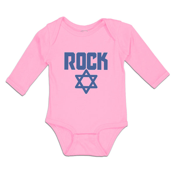 Long Sleeve Bodysuit Baby Rock Symbol with Star Boy & Girl Clothes Cotton