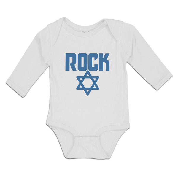 Long Sleeve Bodysuit Baby Rock Symbol with Star Boy & Girl Clothes Cotton