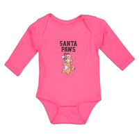 Long Sleeve Bodysuit Baby Santa Paws Boy & Girl Clothes Cotton