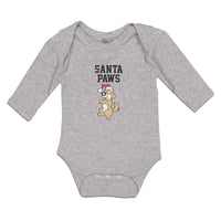 Long Sleeve Bodysuit Baby Santa Paws Boy & Girl Clothes Cotton