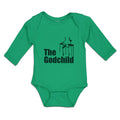 Long Sleeve Bodysuit Baby The Godchild with Cross on Hand Holding Cotton