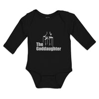 Long Sleeve Bodysuit Baby The Godgaughter with Cross on Hand Holding Cotton