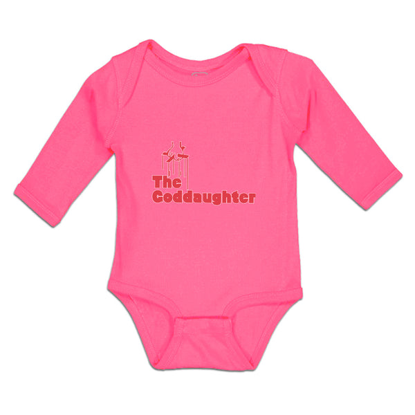 Long Sleeve Bodysuit Baby The Godgaughter with Red Cross on Hand Holding Cotton