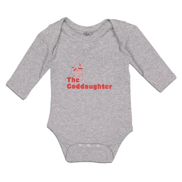 Long Sleeve Bodysuit Baby The Godgaughter with Red Cross on Hand Holding Cotton