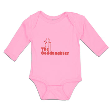 Long Sleeve Bodysuit Baby The Godgaughter with Red Cross on Hand Holding Cotton