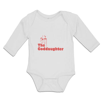 Long Sleeve Bodysuit Baby The Godgaughter with Red Cross on Hand Holding Cotton