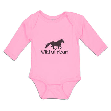 Long Sleeve Bodysuit Baby Wild at Heart An Silhouette Horse Running Cotton