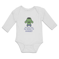 Long Sleeve Bodysuit Baby You Won'T like Me When I'M Hangry Boy & Girl Clothes