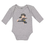 Long Sleeve Bodysuit Baby Karate Kid Boy & Girl Clothes Cotton