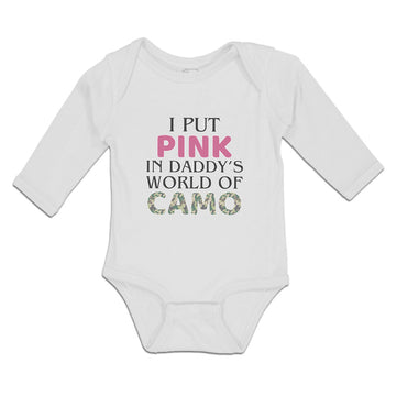 Long Sleeve Bodysuit Baby I Put Pink in Daddy's World of Camo Boy & Girl Clothes