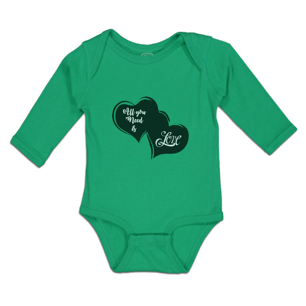 Long Sleeve Bodysuit Baby All Your Need Is Love Boy & Girl Clothes Cotton - Cute Rascals