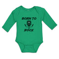 Long Sleeve Bodysuit Baby Born to Rock with Guitar Boy & Girl Clothes Cotton