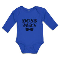 Long Sleeve Bodysuit Baby Boss Man with Silhouette Bowtie Boy & Girl Clothes - Cute Rascals