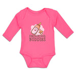 Long Sleeve Bodysuit Baby Drinking Buddies with Feeding Bottle and Nipple Cotton - Cute Rascals