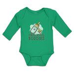 Long Sleeve Bodysuit Baby Drinking Buddies with Feeding Bottle and Nipple Cotton - Cute Rascals