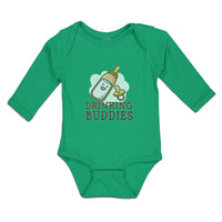 Long Sleeve Bodysuit Baby Drinking Buddies with Feeding Bottle and Nipple Cotton - Cute Rascals