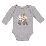 Long Sleeve Bodysuit Baby Drinking Buddies with Feeding Bottle and Nipple Cotton - Cute Rascals