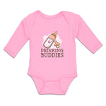 Long Sleeve Bodysuit Baby Drinking Buddies with Feeding Bottle and Nipple Cotton - Cute Rascals