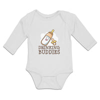 Long Sleeve Bodysuit Baby Drinking Buddies with Feeding Bottle and Nipple Cotton - Cute Rascals