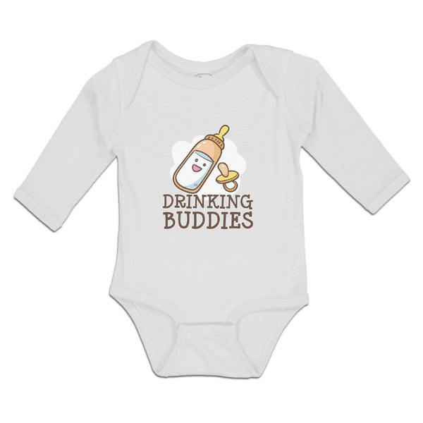 Long Sleeve Bodysuit Baby Drinking Buddies with Feeding Bottle and Nipple Cotton - Cute Rascals