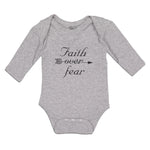 Long Sleeve Bodysuit Baby Faith over Fear Boy & Girl Clothes Cotton - Cute Rascals