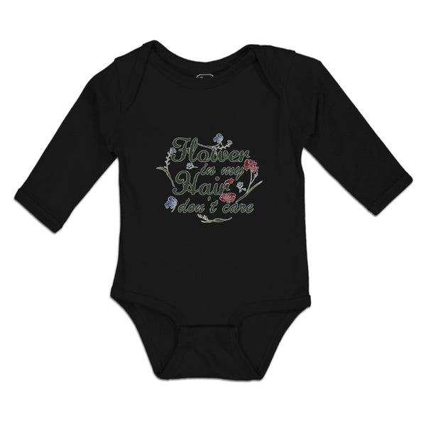 Cute Rascals® Long Sleeve Bodysuit Baby Flower in My Hair Don'T Care