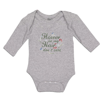 Long Sleeve Bodysuit Baby Flower in My Hair Don'T Care Boy & Girl Clothes Cotton