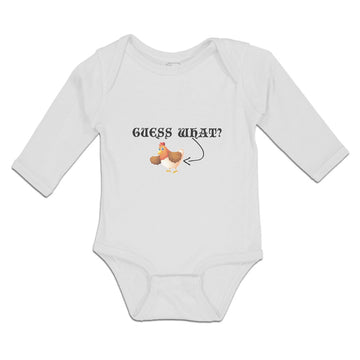 Long Sleeve Bodysuit Baby Guess What Boy & Girl Clothes Cotton