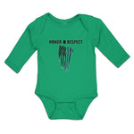 Long Sleeve Bodysuit Baby Honor Respect An Police Flag Boy & Girl Clothes Cotton - Cute Rascals