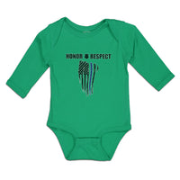 Long Sleeve Bodysuit Baby Honor Respect An Police Flag Boy & Girl Clothes Cotton - Cute Rascals