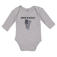 Long Sleeve Bodysuit Baby Honor Respect An Police Flag Boy & Girl Clothes Cotton - Cute Rascals