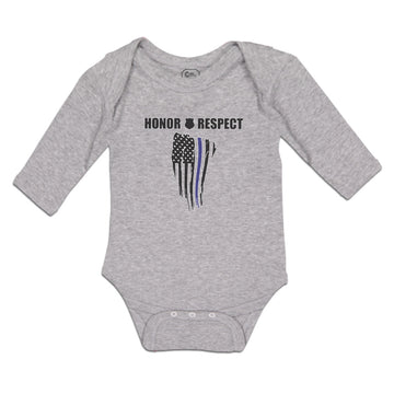 Long Sleeve Bodysuit Baby Honor Respect An Police Flag Boy & Girl Clothes Cotton