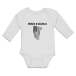 Long Sleeve Bodysuit Baby Honor Respect An Police Flag Boy & Girl Clothes Cotton - Cute Rascals
