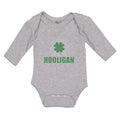 Long Sleeve Bodysuit Baby Hooligan with Irish Shamrock Leaf Boy & Girl Clothes