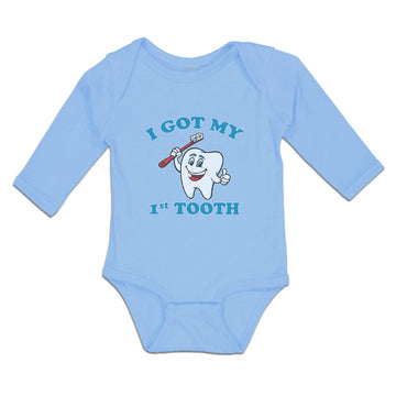 Long Sleeve Bodysuit Baby I Got My 1St Tooth Boy & Girl Clothes Cotton