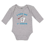 Long Sleeve Bodysuit Baby I Got My 1St Tooth Boy & Girl Clothes Cotton