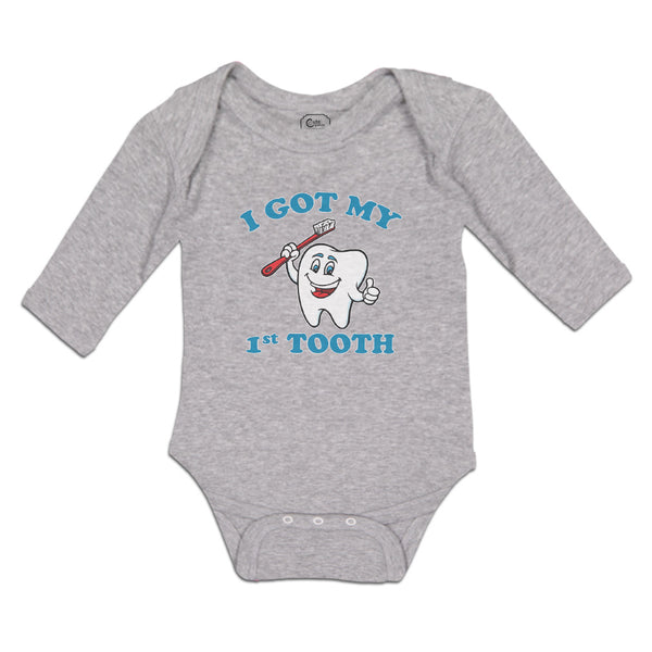 Long Sleeve Bodysuit Baby I Got My 1St Tooth Boy & Girl Clothes Cotton