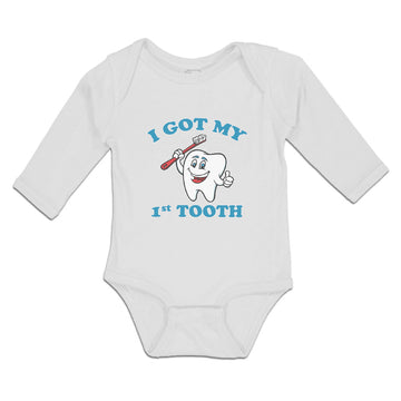 Long Sleeve Bodysuit Baby I Got My 1St Tooth Boy & Girl Clothes Cotton