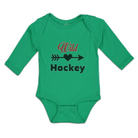 Long Sleeve Bodysuit Baby Wild Hockey Sport with Pattern Arrow Cotton