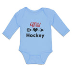 Long Sleeve Bodysuit Baby Wild Hockey Sport with Pattern Arrow Cotton
