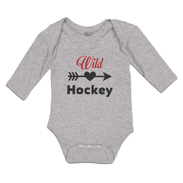 Long Sleeve Bodysuit Baby Wild Hockey Sport with Pattern Arrow Cotton