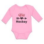 Long Sleeve Bodysuit Baby Wild Hockey Sport with Pattern Arrow Cotton