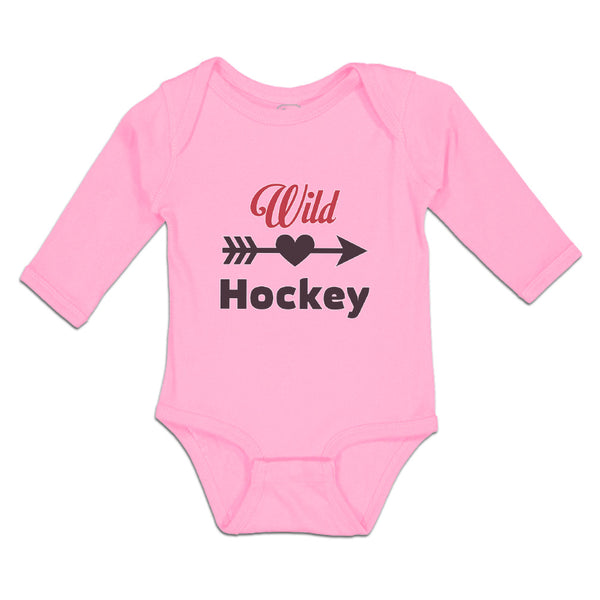 Long Sleeve Bodysuit Baby Wild Hockey Sport with Pattern Arrow Cotton