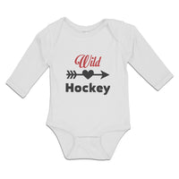 Long Sleeve Bodysuit Baby Wild Hockey Sport with Pattern Arrow Cotton