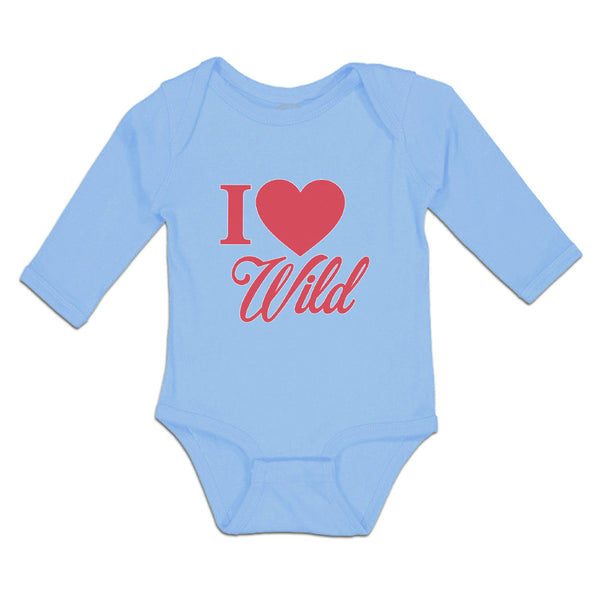 Long Sleeve Bodysuit Baby I Love Wild Boy & Girl Clothes Cotton